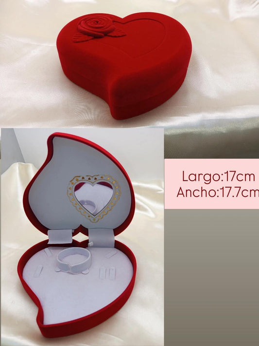 CAJA CORAZON GAMUZA